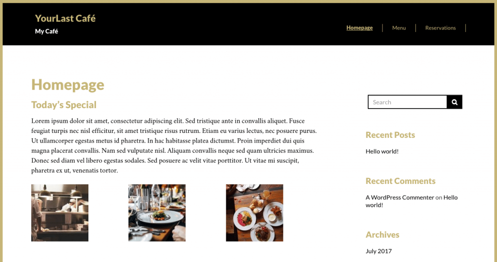 Restaurant Website 